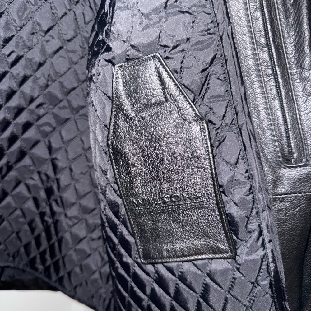 Wilson Black Leather Jacket for Men - Picture 5 of 15